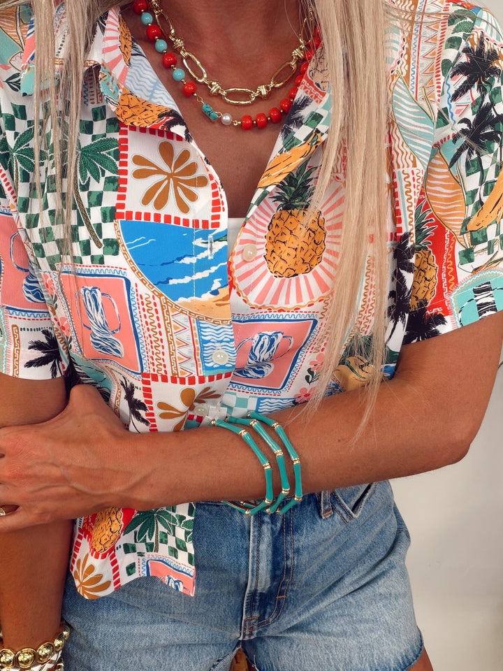 Malibu Breeze Printed Top