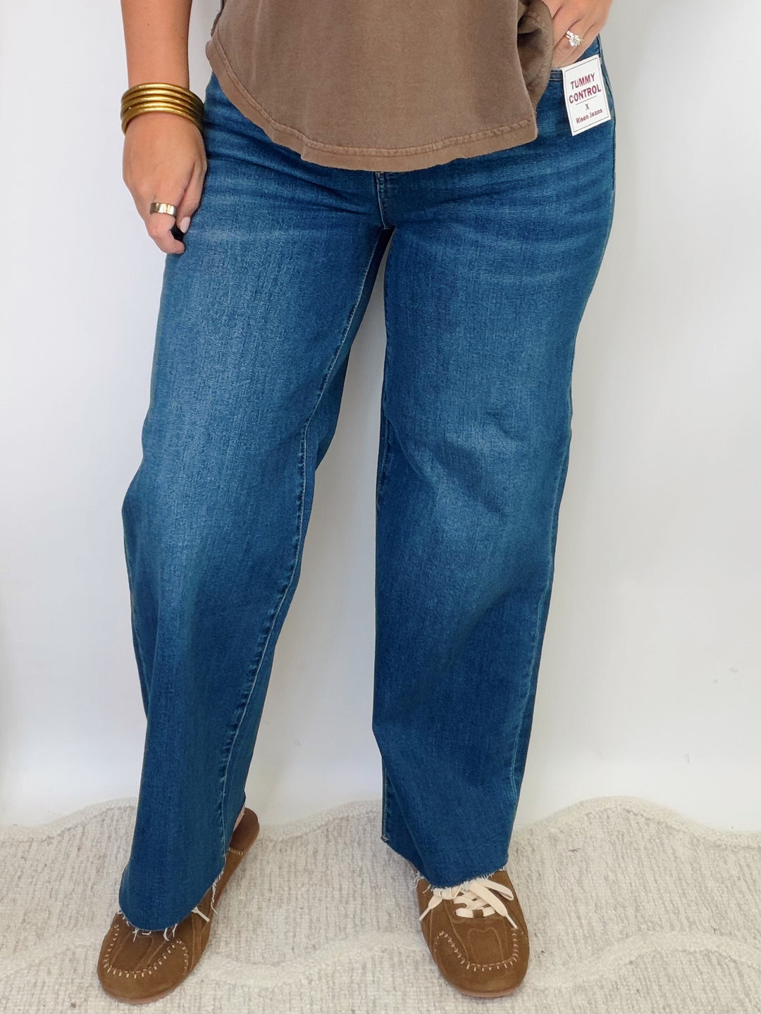 Hold Me Close Tummy Control Wide Leg Jeans