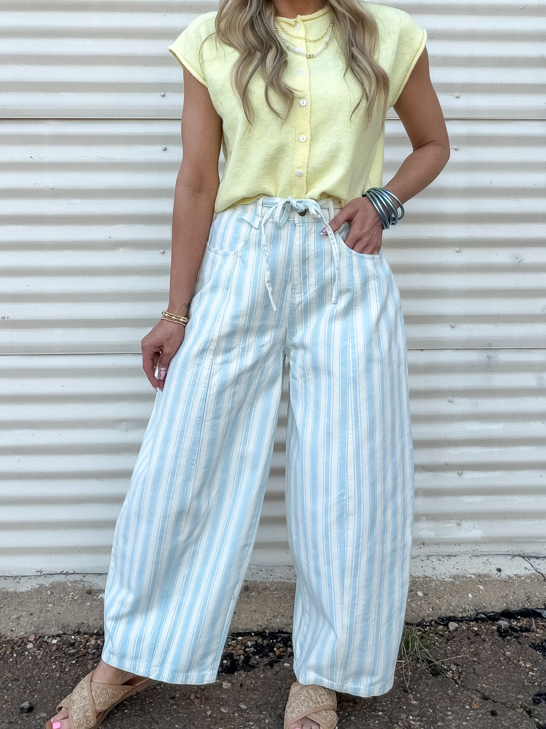 Bluebell Stripe Barrel Denim