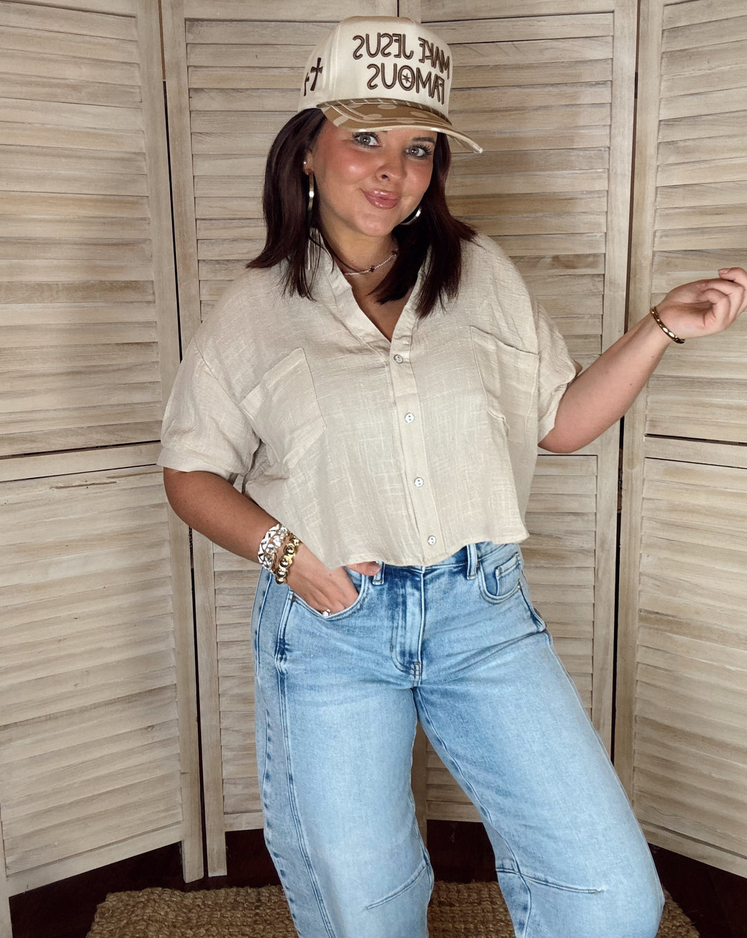 Sandy Shores Button-up Top