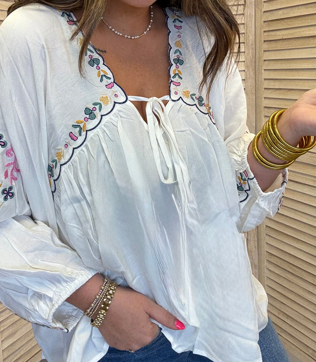 Love Goes On Embroidered Top