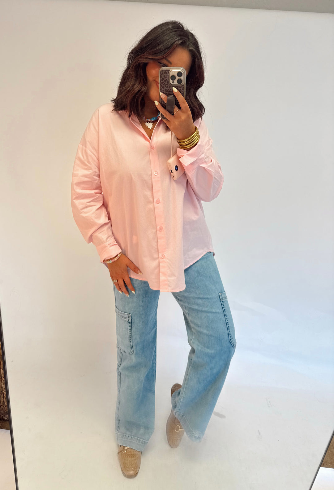 Easy Living Blush Button Down