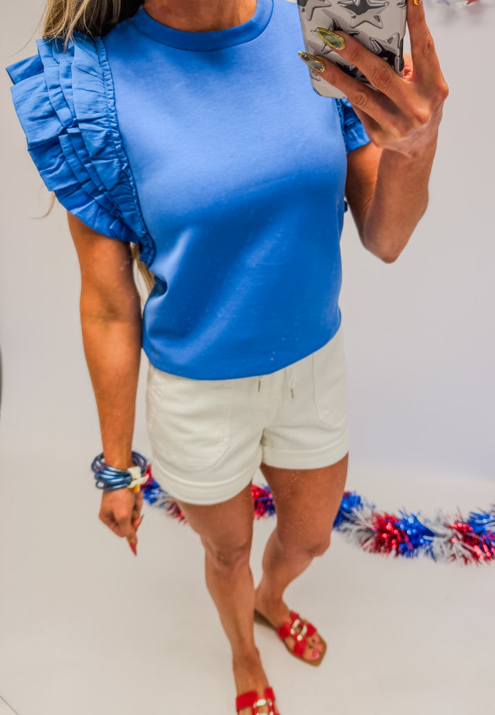 Sapphire Ruffle Blouse