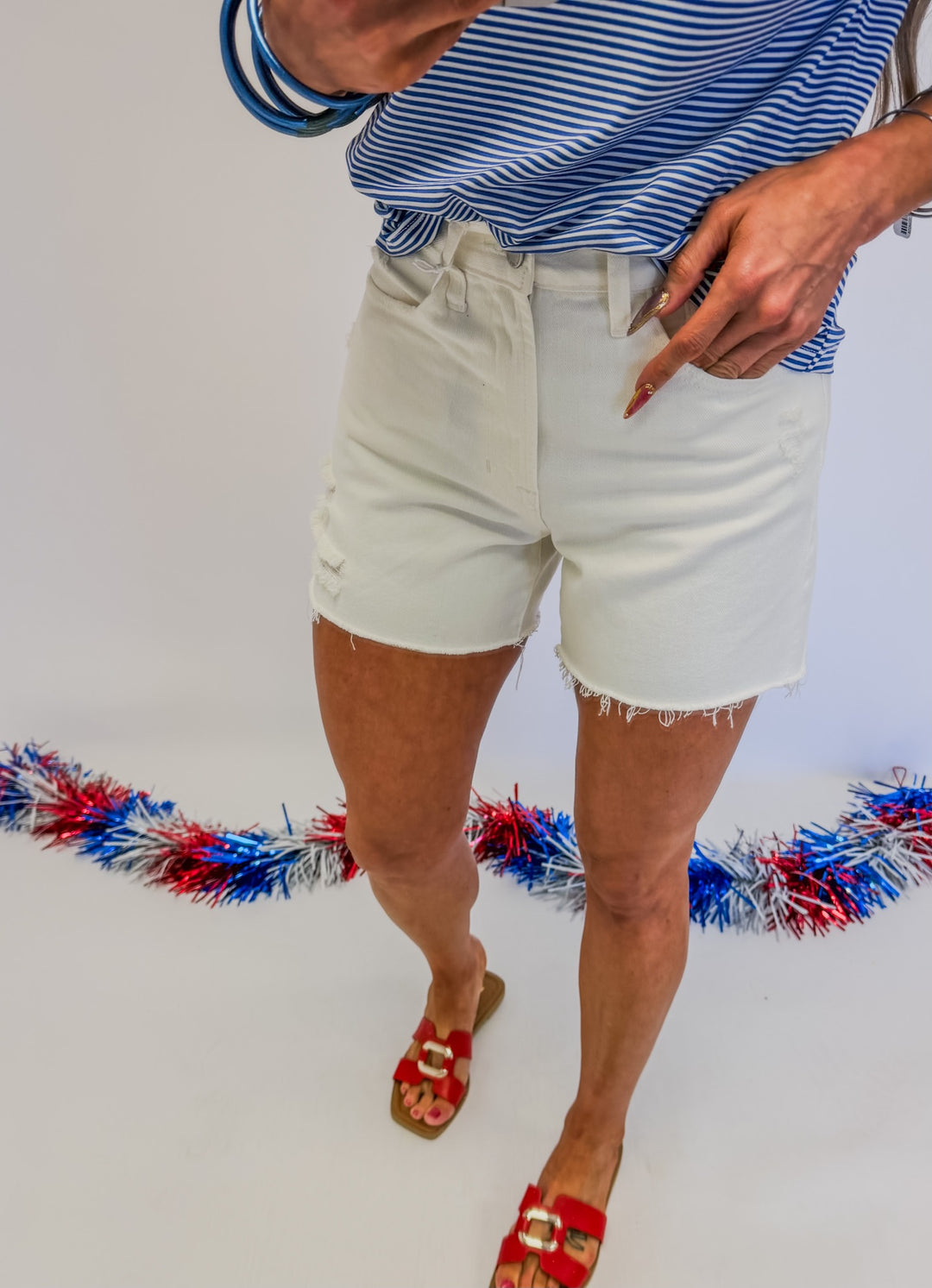 Clean Start Distressed Shorts
