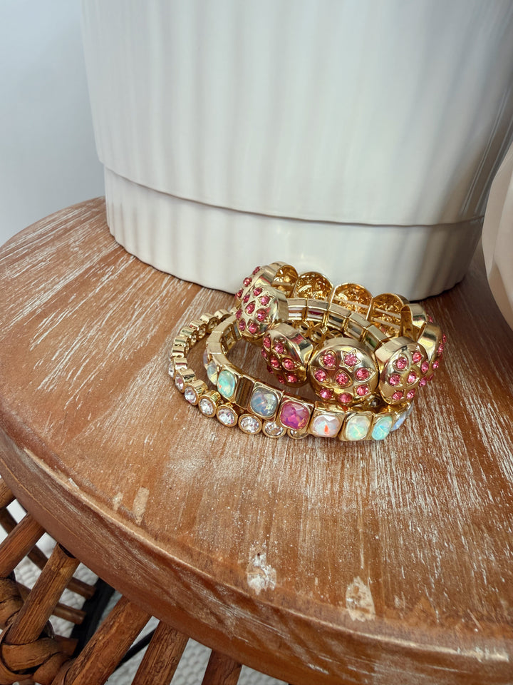 Pink Disco Stack Set Bracelet