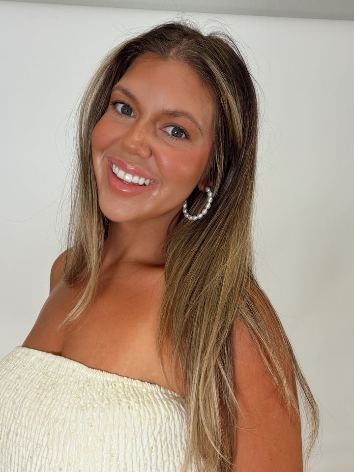 Chic Pearl Hoop Earrings