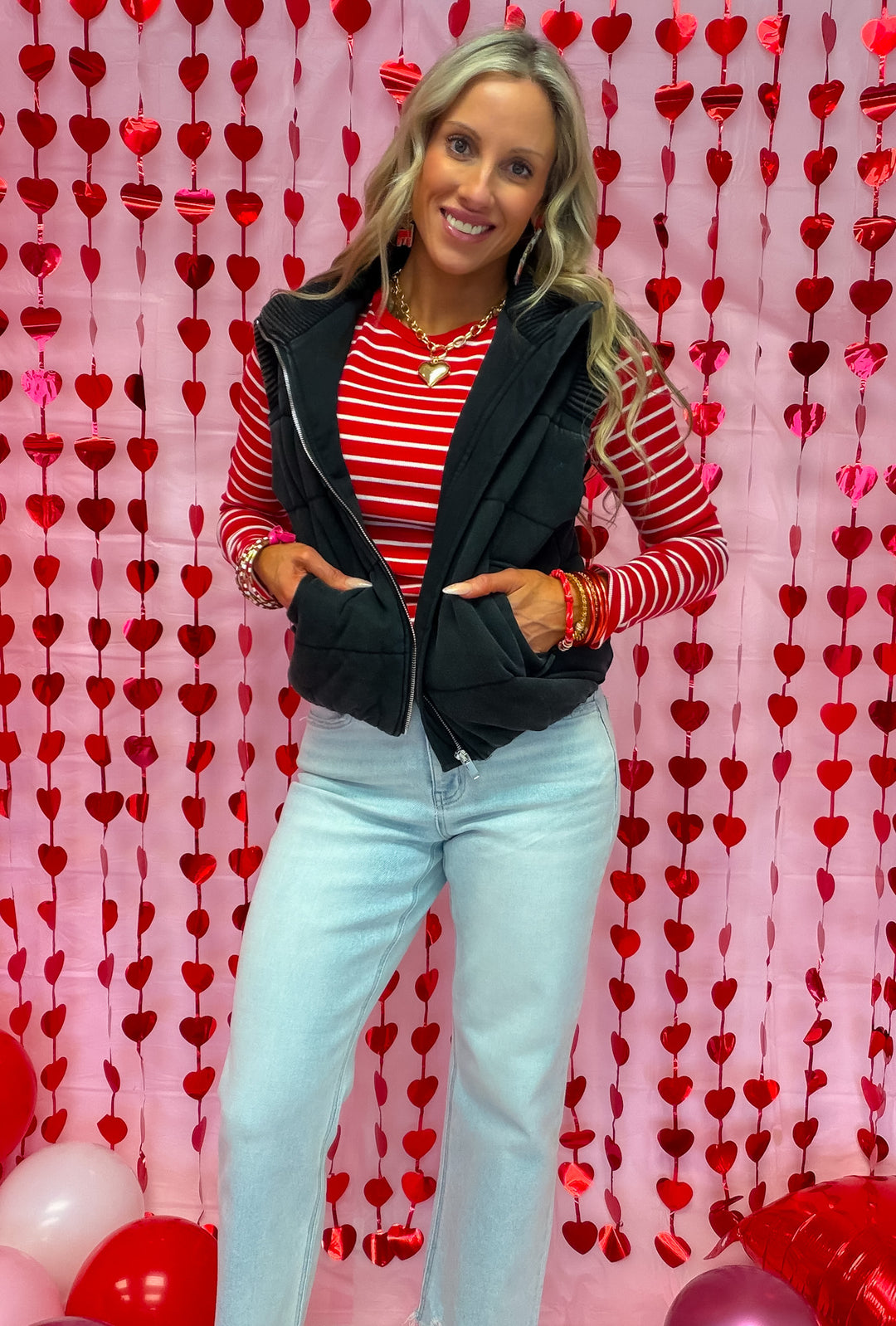 Make Love Last Long Sleeve Crew Neck Stripe Knit Top