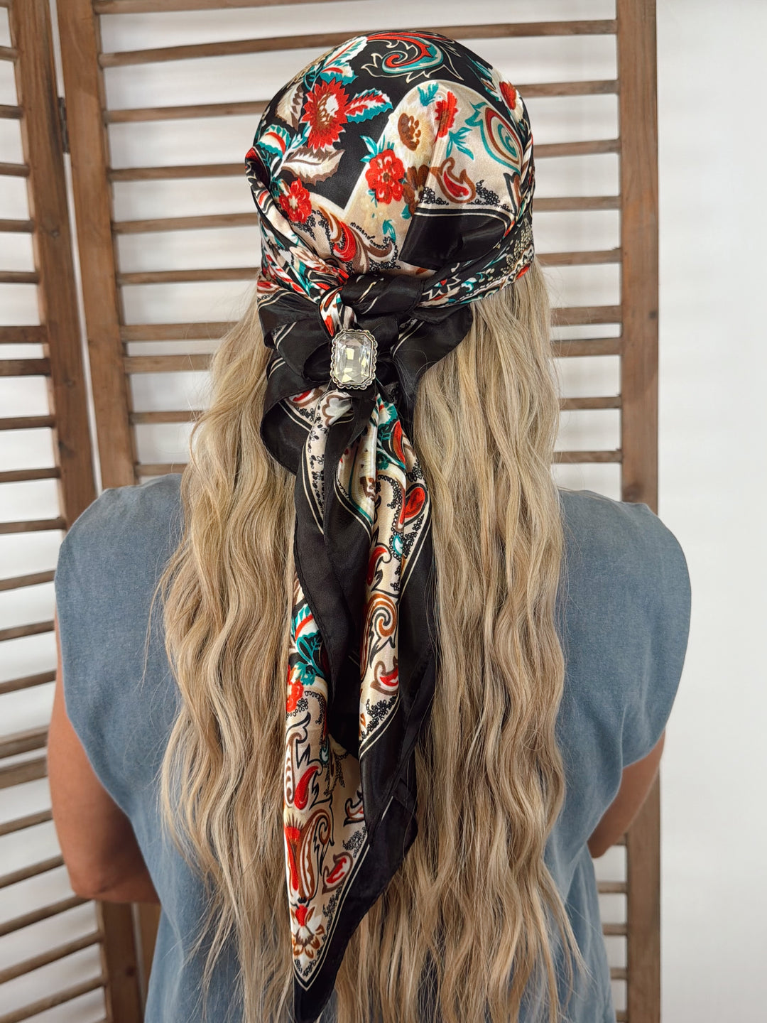 Wear-It-Your-Way Silk Scarf - Vintage Noir Paisley