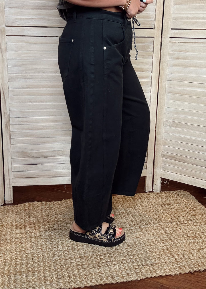 Fall Shenanigans Barrel Jeans