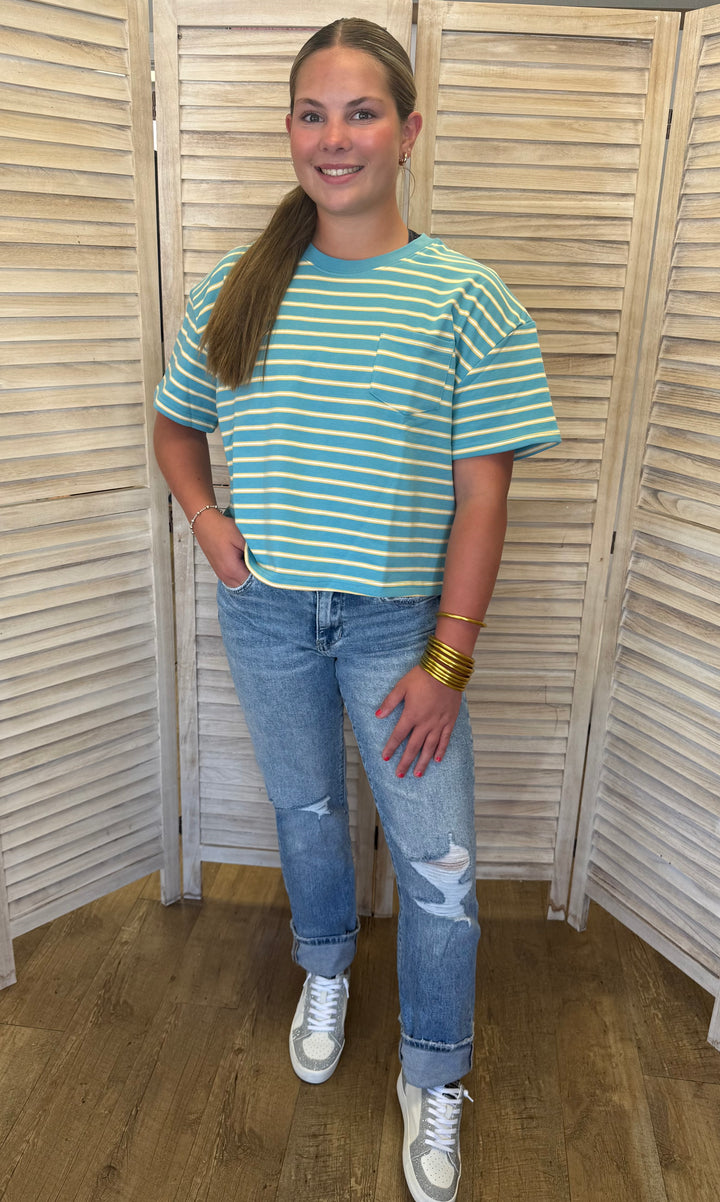 Social Calendar Striped Top