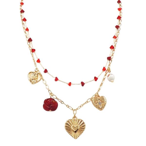 Crimson Keepsake Charm Necklace