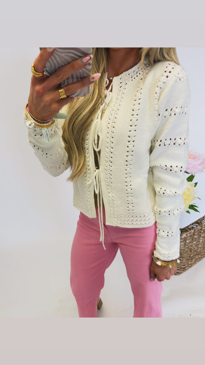 Lace & Grace Tie-Front Cardigan
