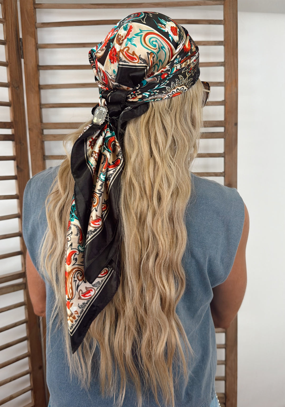 Wear-It-Your-Way Silk Scarf - Vintage Noir Paisley