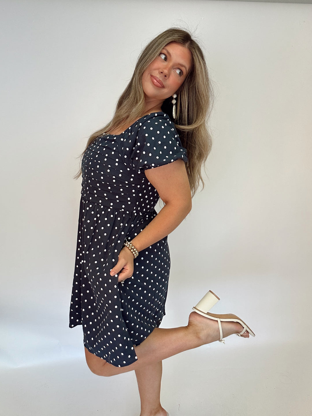 Forever Dot Square-neck Dress