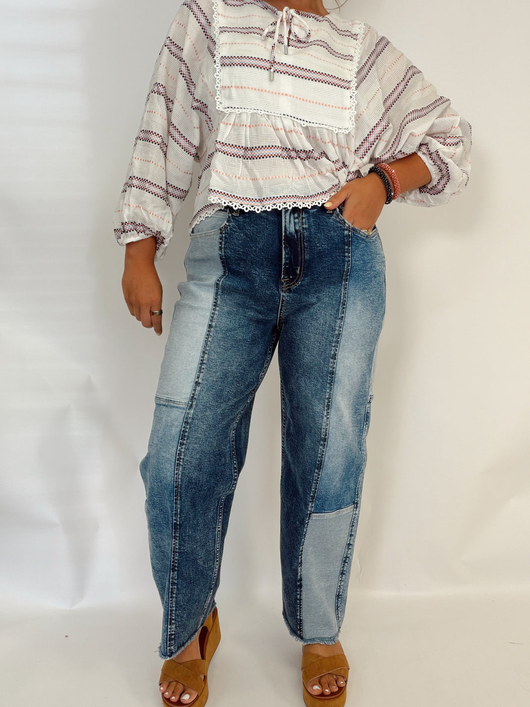 Mixed Signals Patchwork Pants