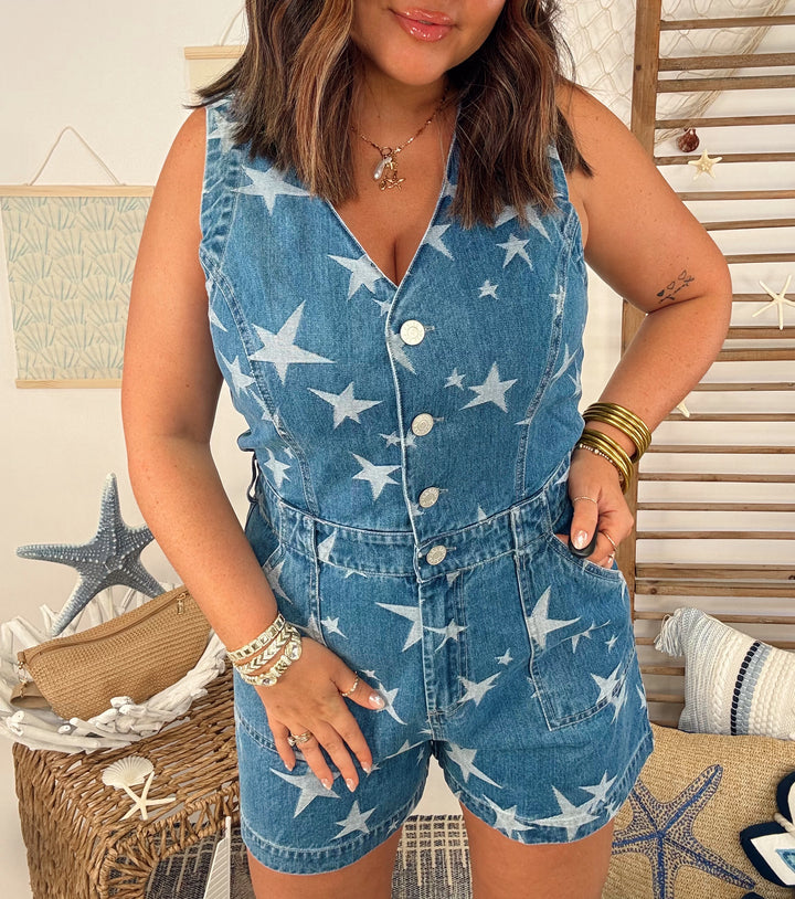 Firecracker Denim Romper