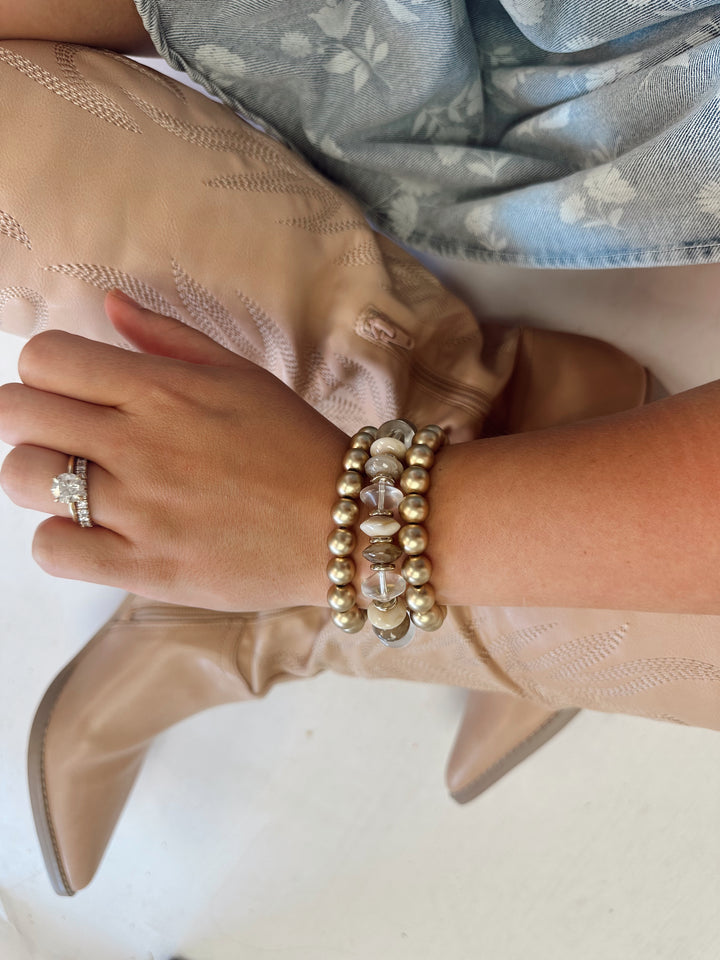Cream Pop Beaded Bracelet