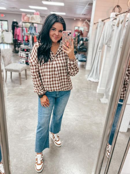 Fall Transition Plaid Top