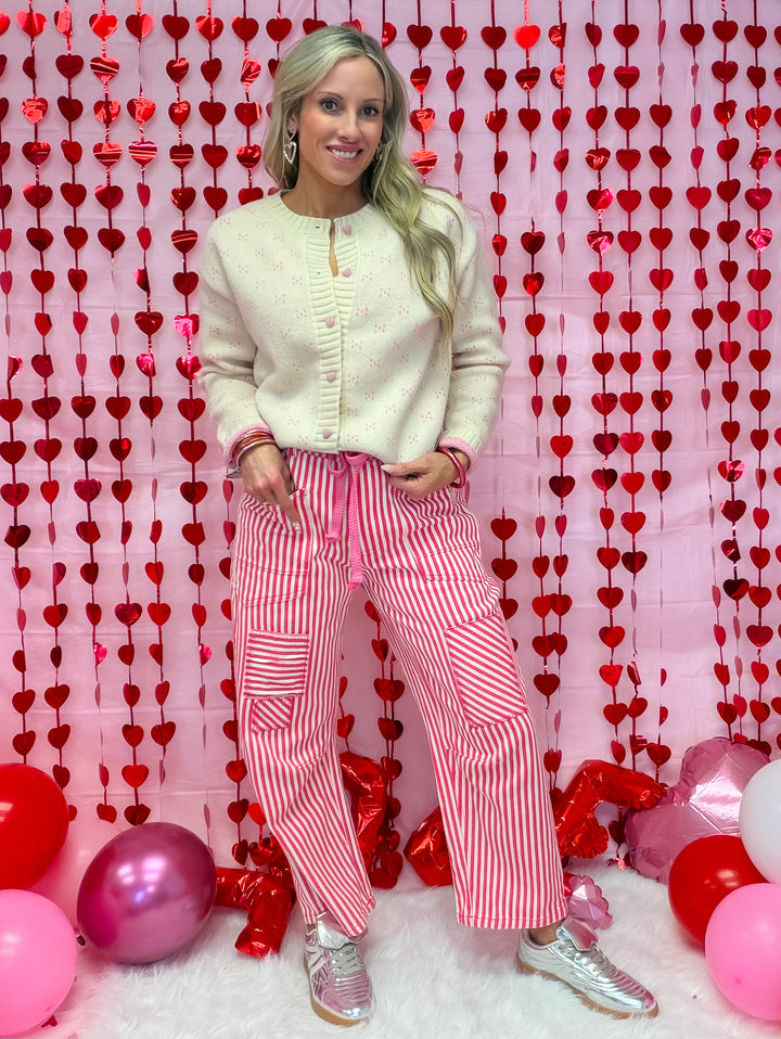 Love Affair Heart Button Up Sweater