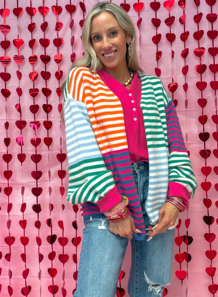Candy Crush Striped Cardigan