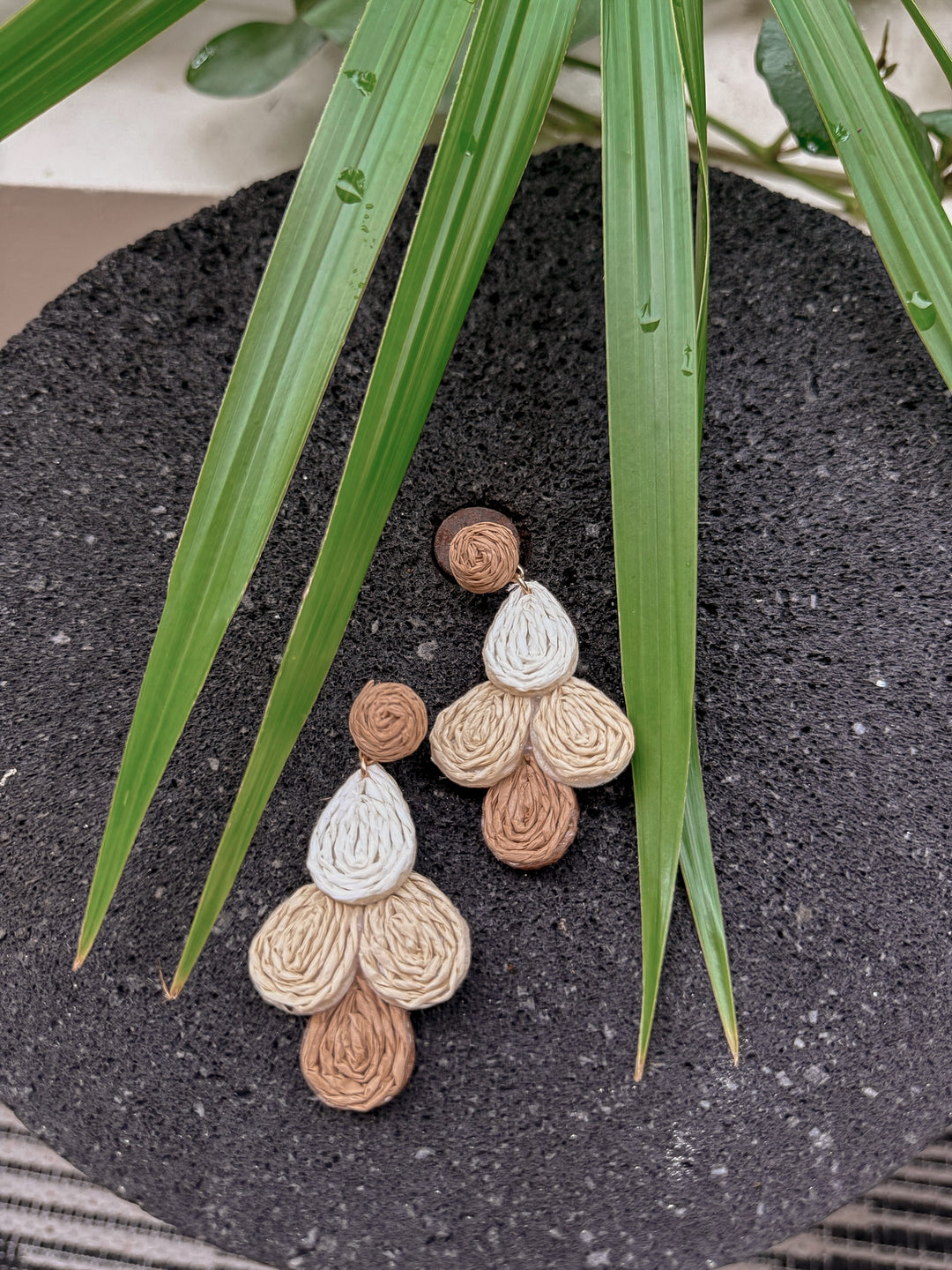 Woven Tear Drop Cluster Earring