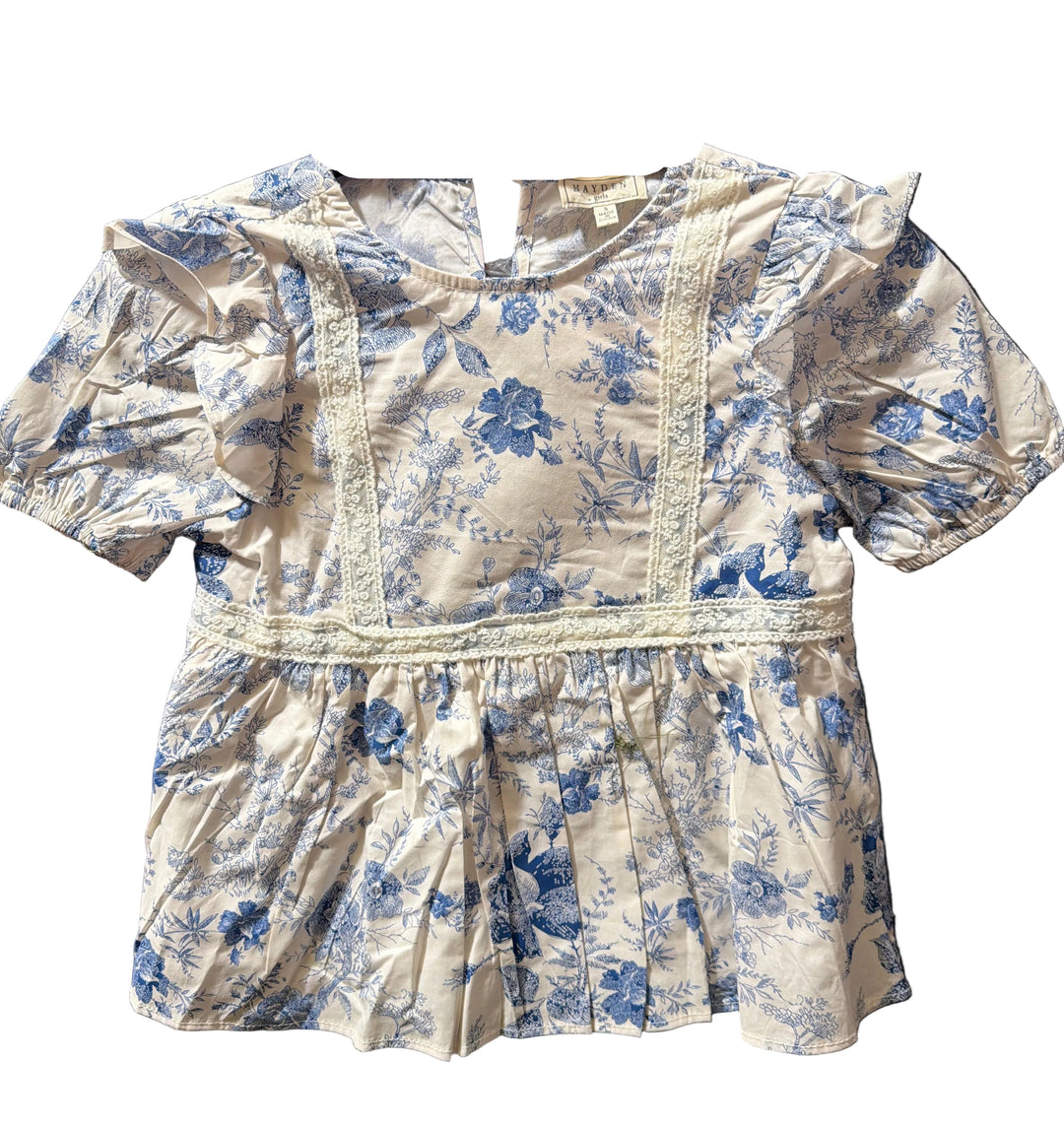 Vintage Toile Flutter Blouse