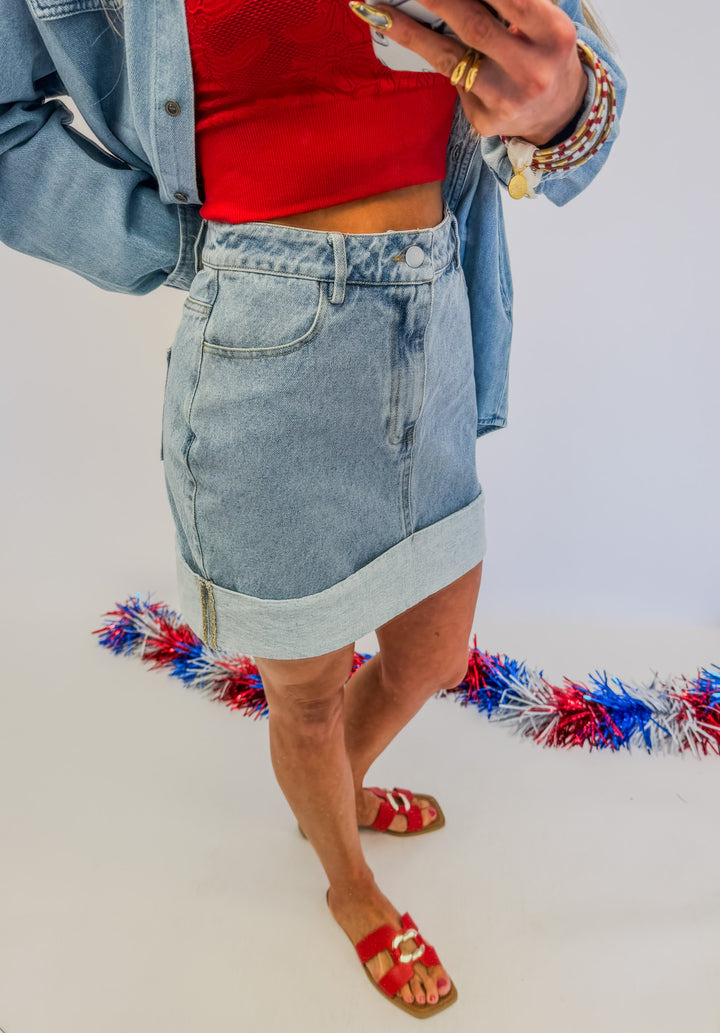 Sunny Days Denim Skirt