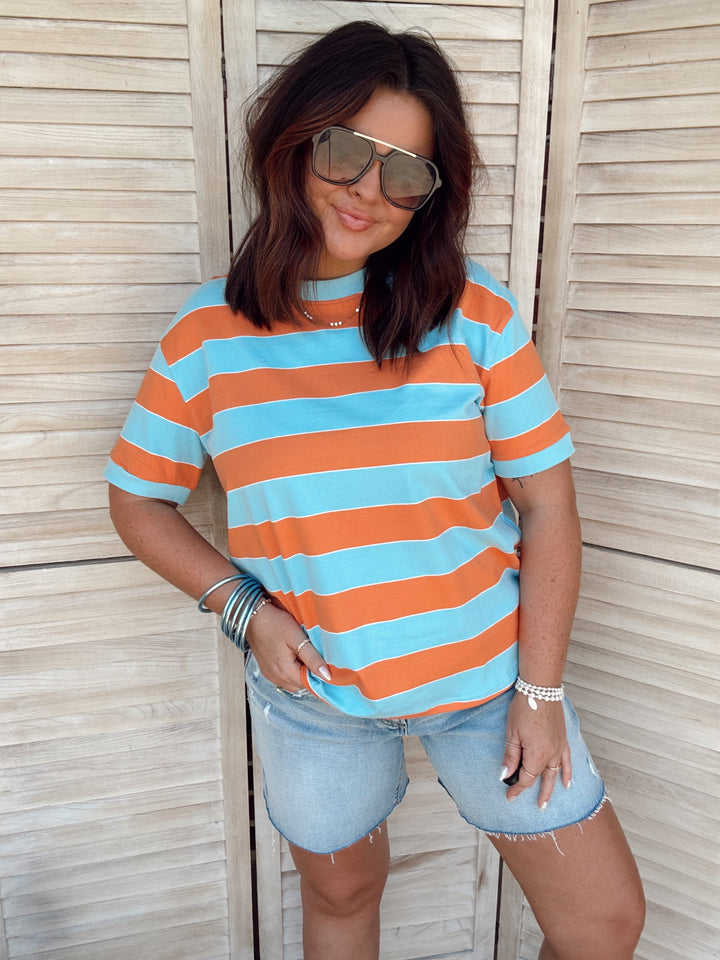 Social Meetup Striped Tee