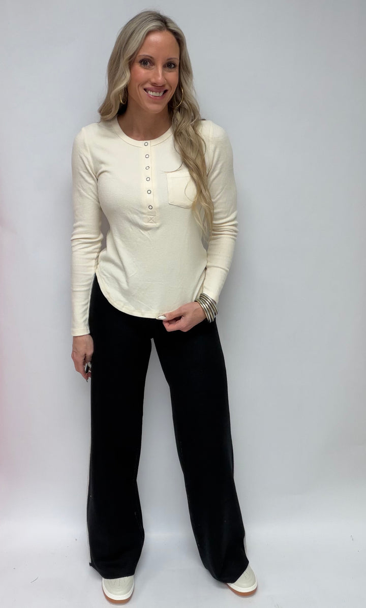 SBS Straight Leg Knit Pants  W/ Side Stripes