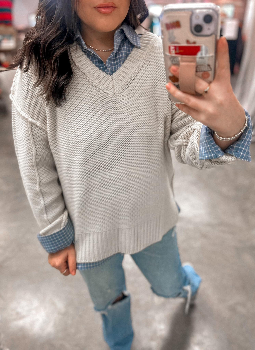 Soft Gaze V Neck Sweater