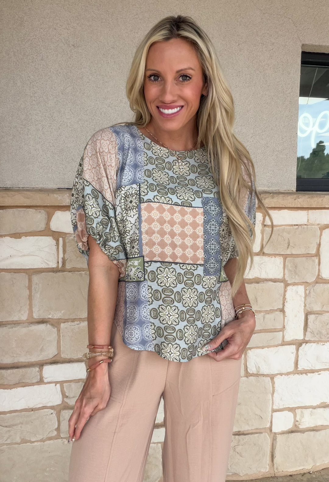 Soft Spoken Patchwork Top