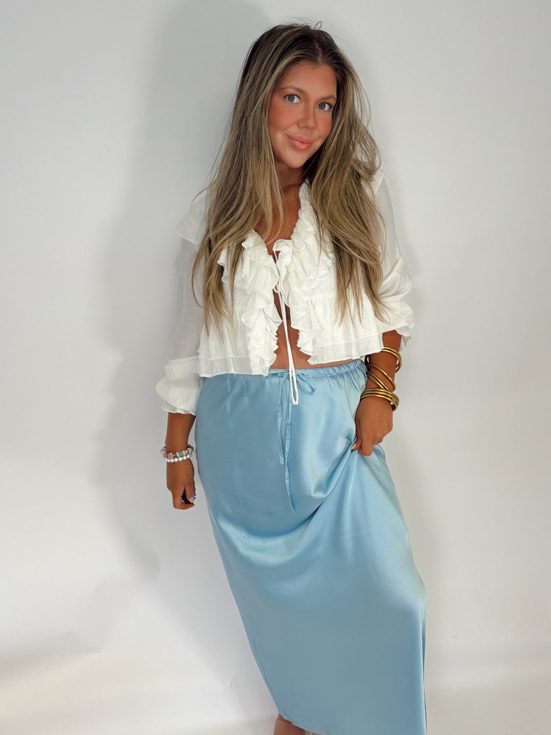 Airy Satin Slip Skirt