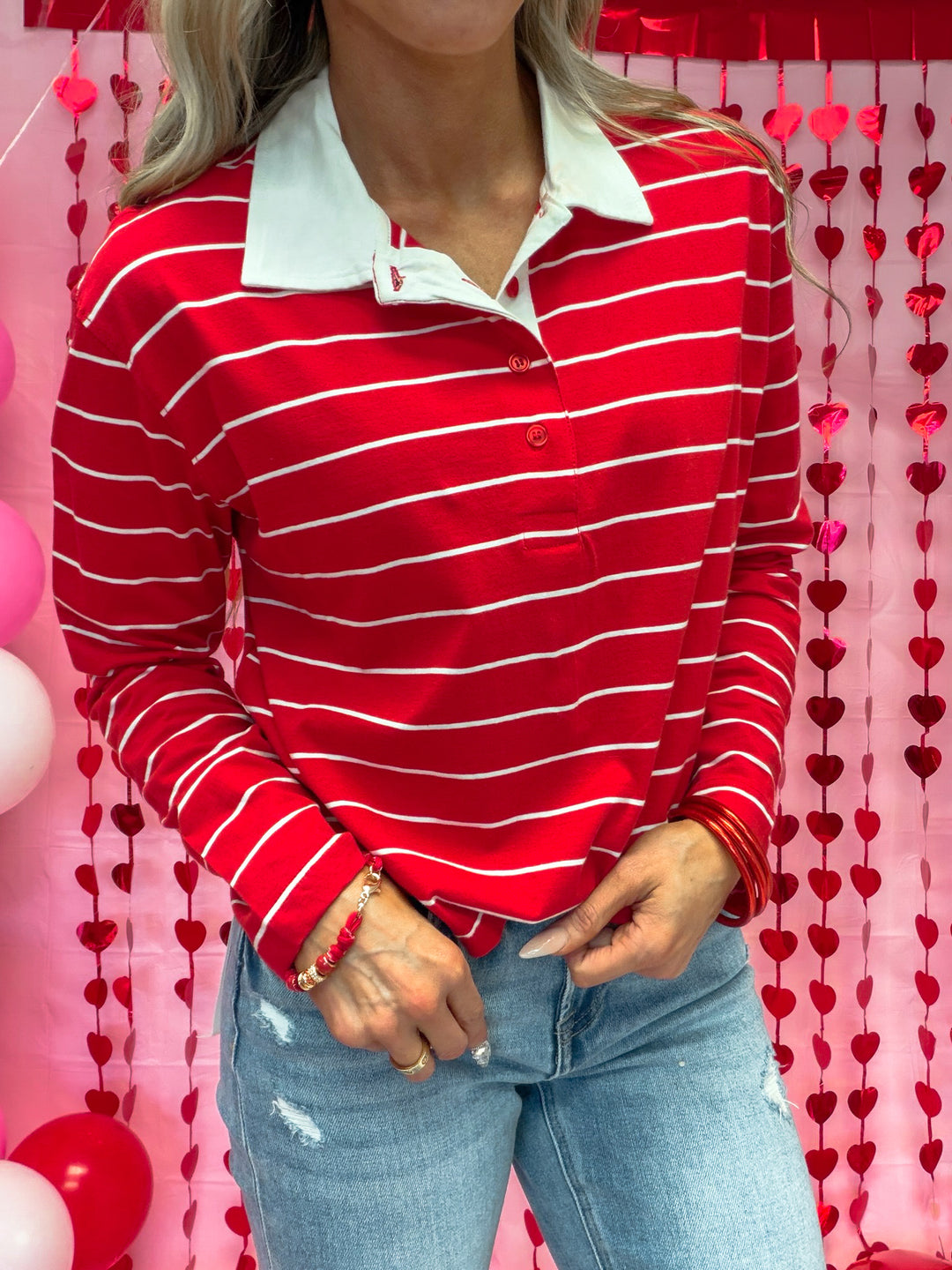 Long Shot Stripe Cotton Polo Shirt