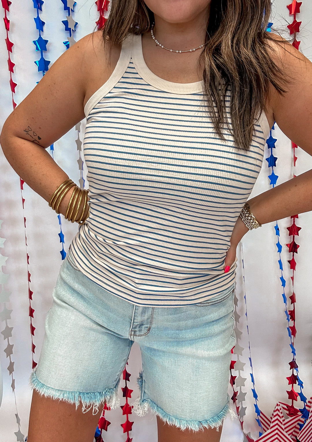 Retro Ribbed Racer Tank