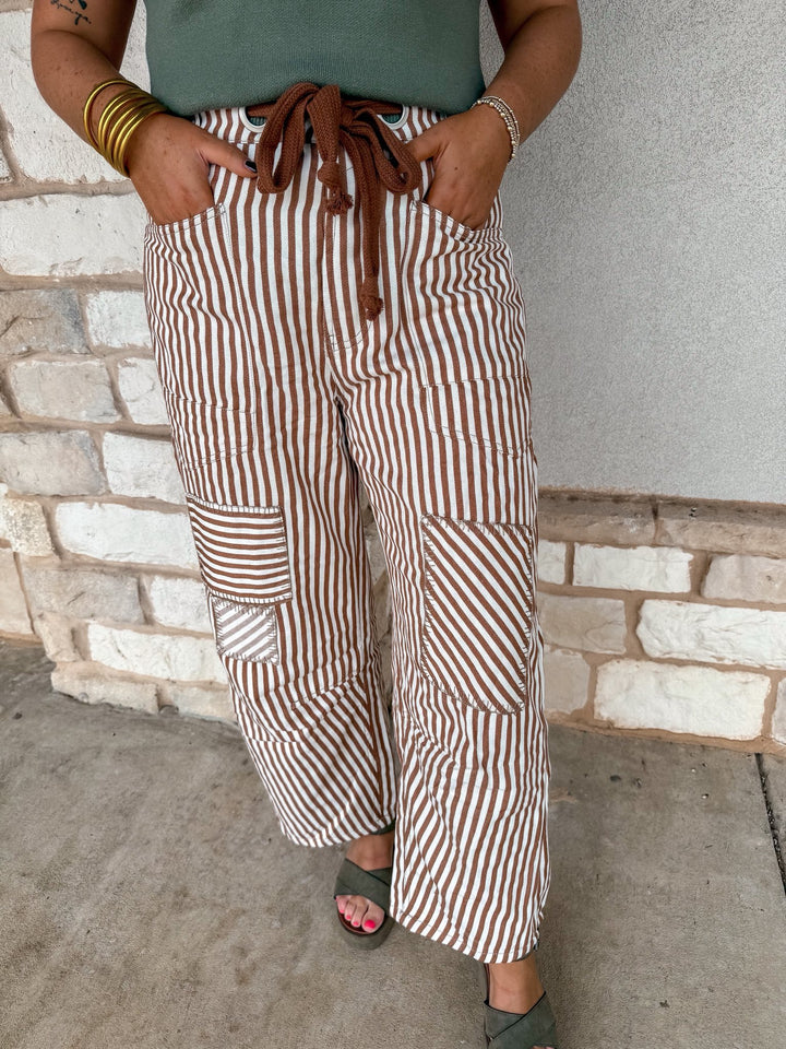 Top Pick Striped Barrel Pants