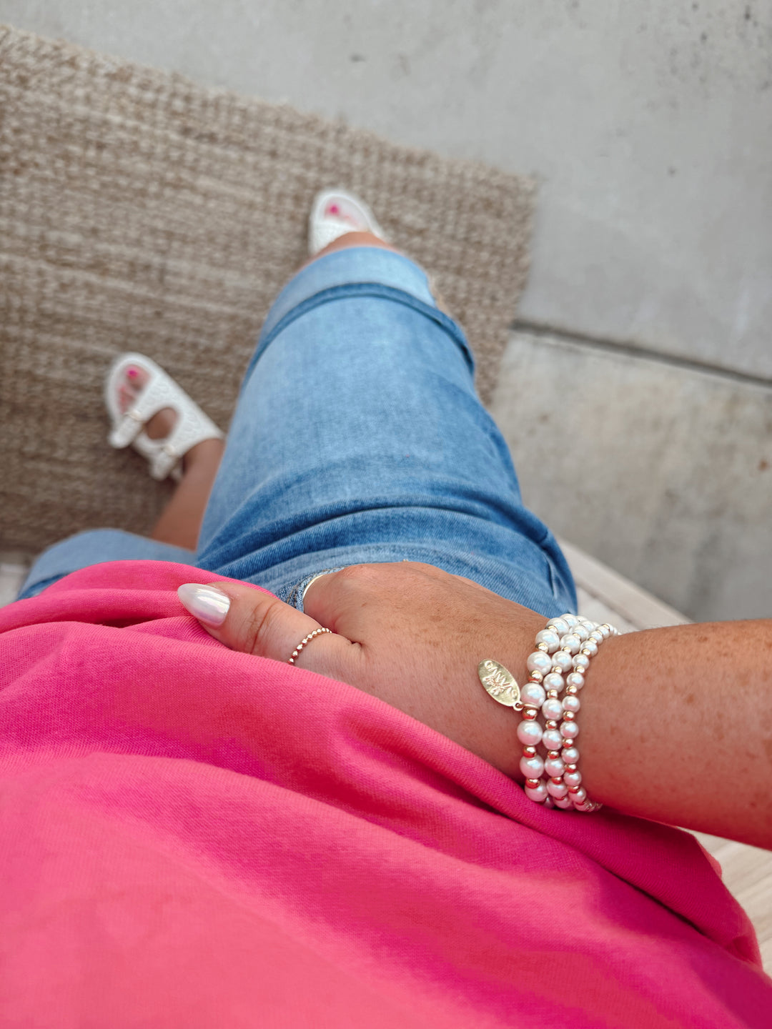 Annalise Pearl Beaded Stretch Bracelet