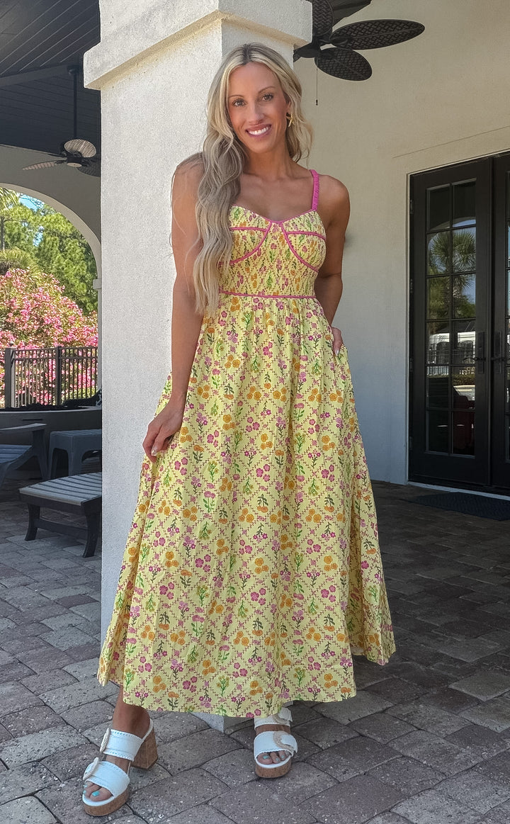 Summer Flower Garden Printed Maxi Dress