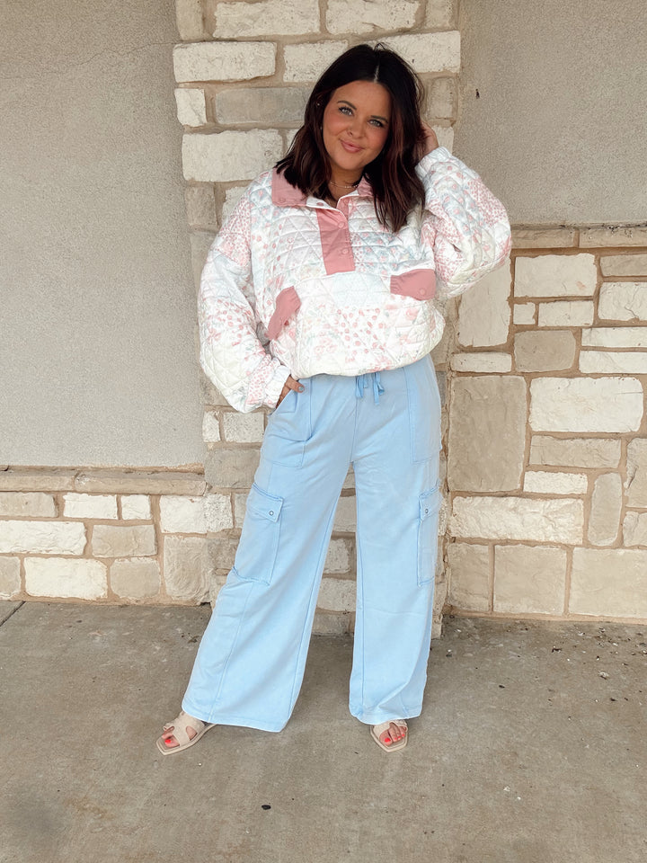 Blushing Garden Quilted Pullover