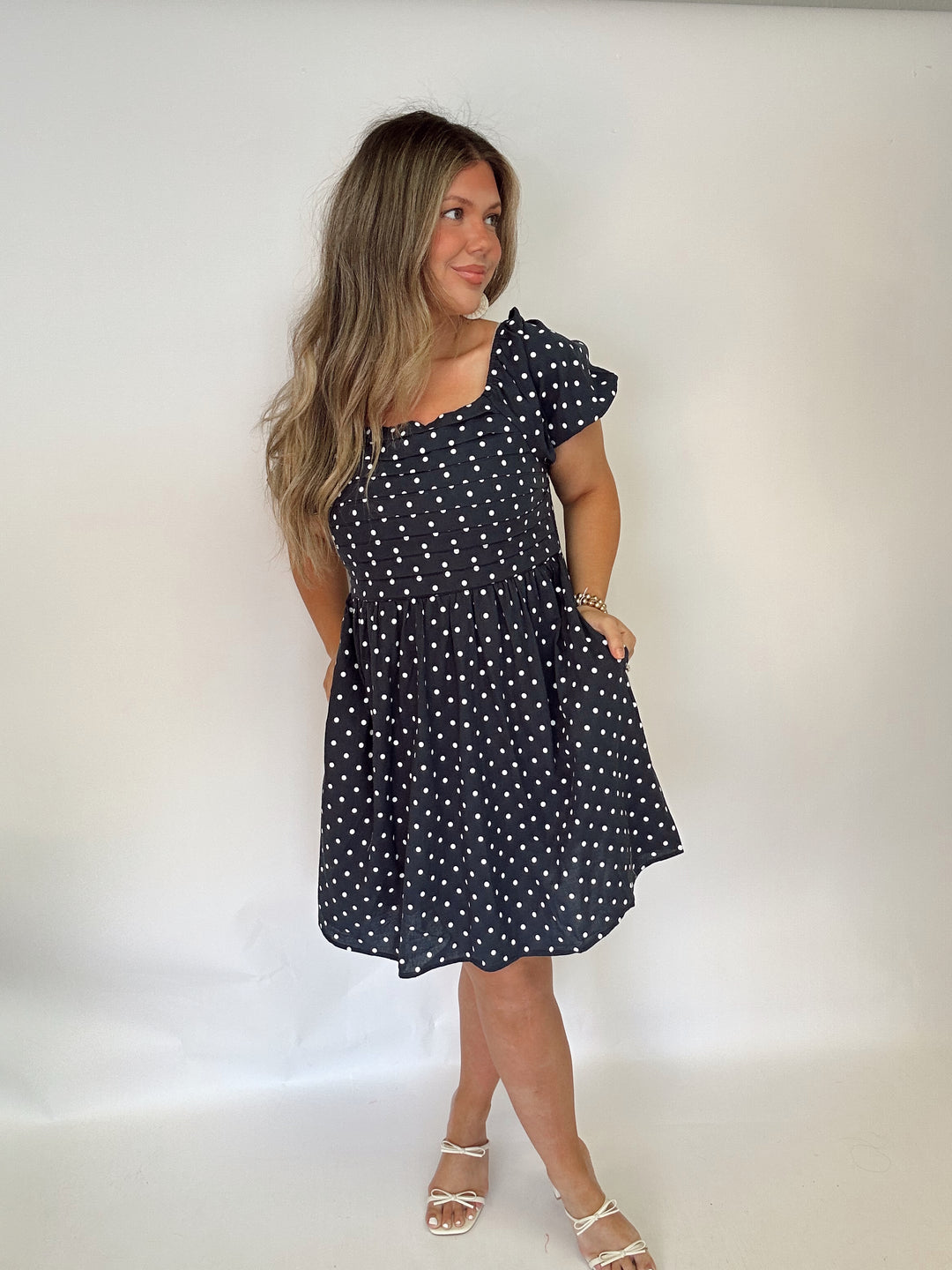 Forever Dot Square-neck Dress