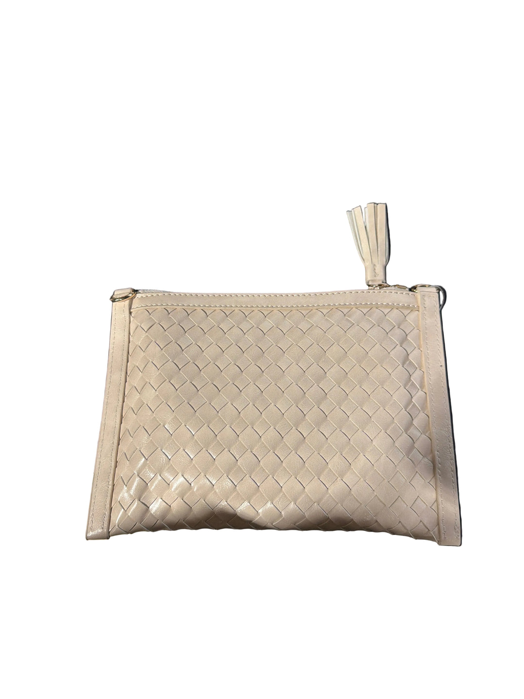Luxe Woven Clutch- Cream