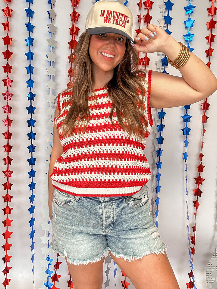 Love Again Striped Crochet Tank