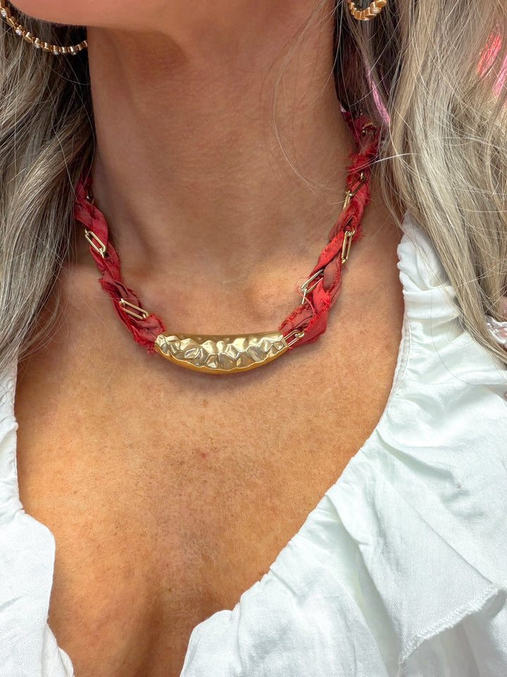 Brick Red Scarlet Twist Collar