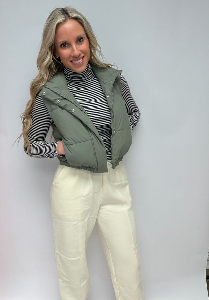 SBS Long Sleeve Turtle Neck Stripe Top