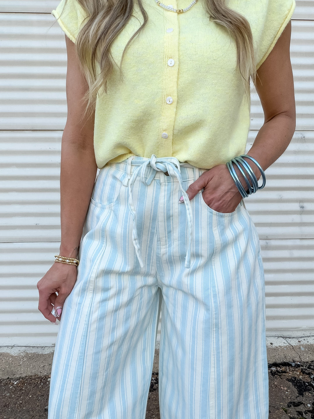 Bluebell Stripe Barrel Denim