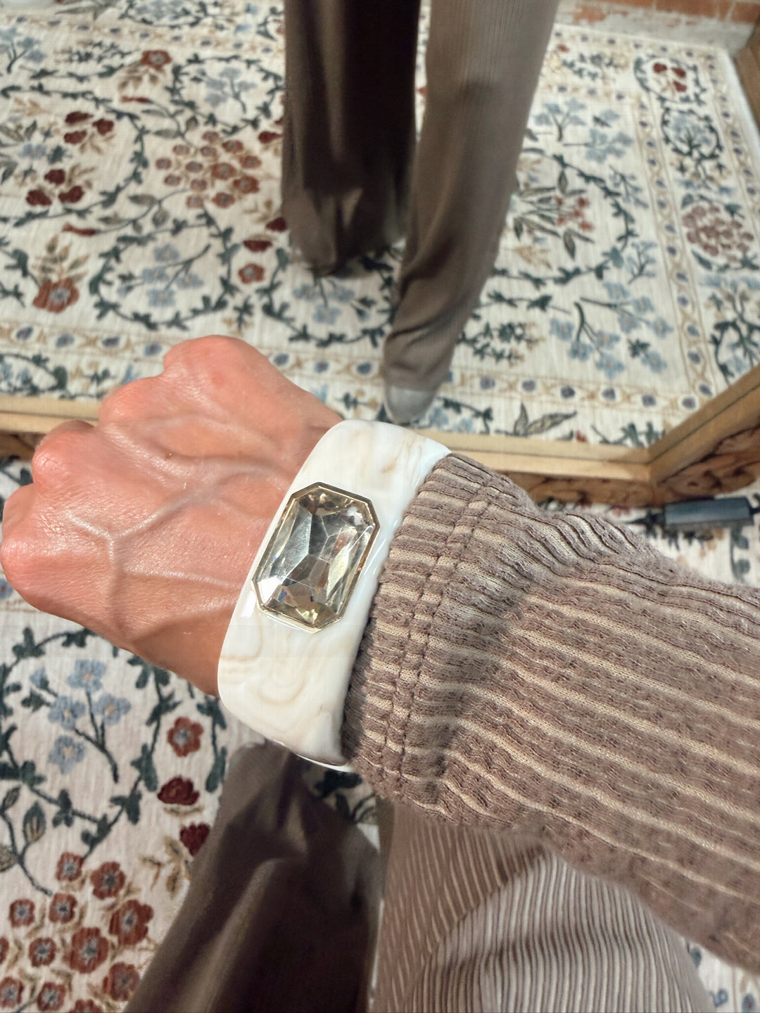 Gemma Cuff Bracelet - Cream