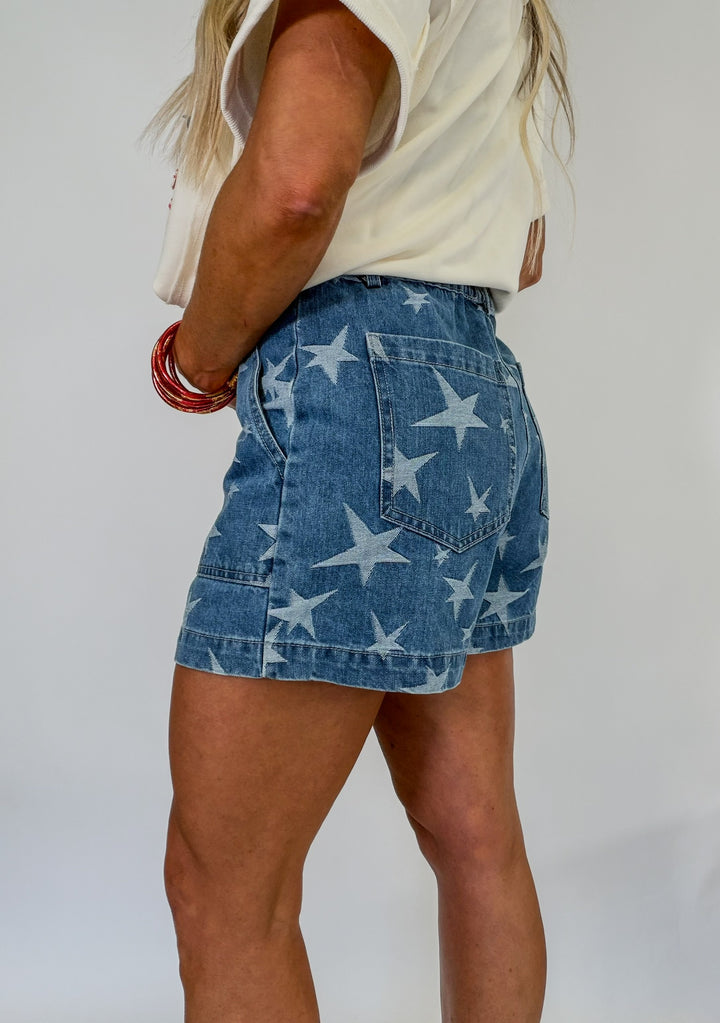 Star Spangled Denim Shorts