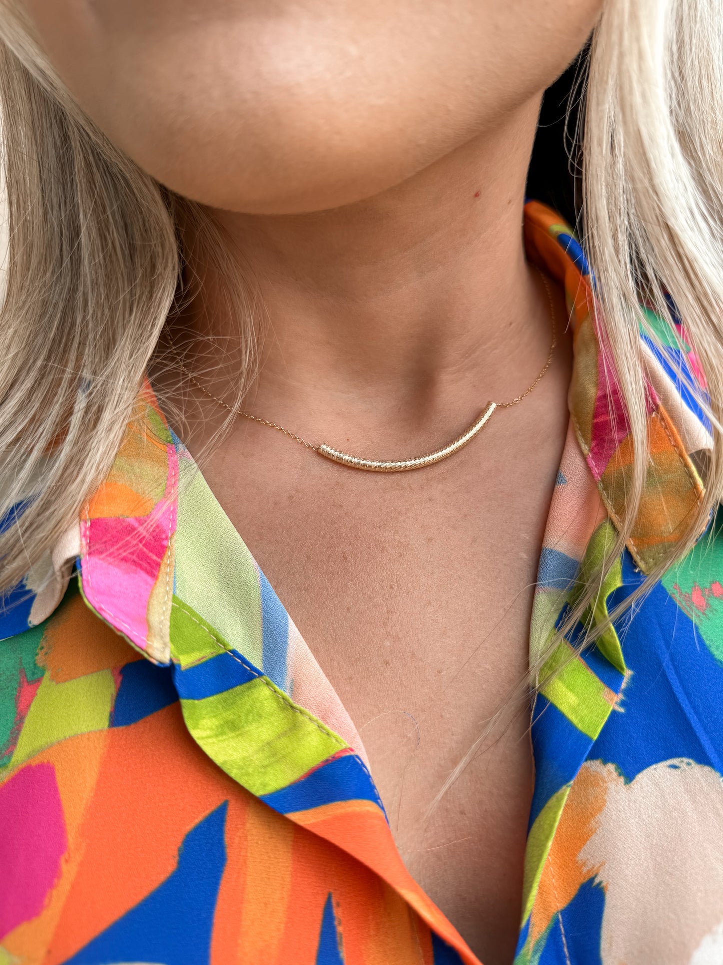 Bliss Textured Bar Necklace