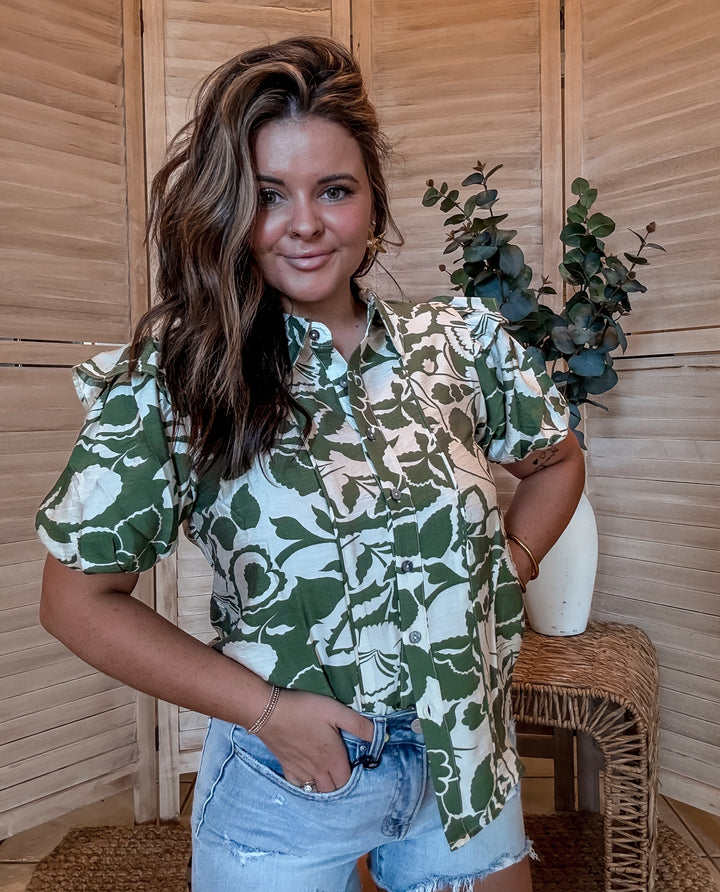 Olive Options Printed Top