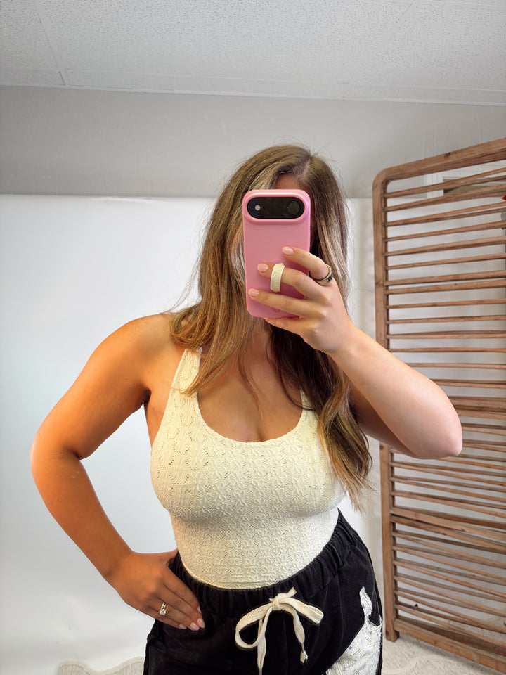 Blossom Bliss Textured Halter - Butter Cream