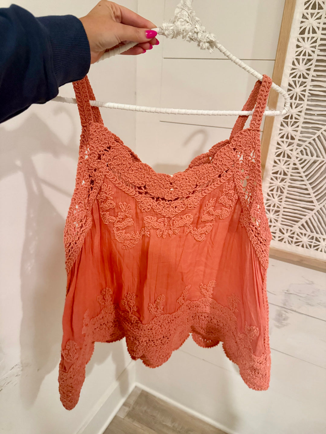 Sweet Surrender Lace Top - Carrot